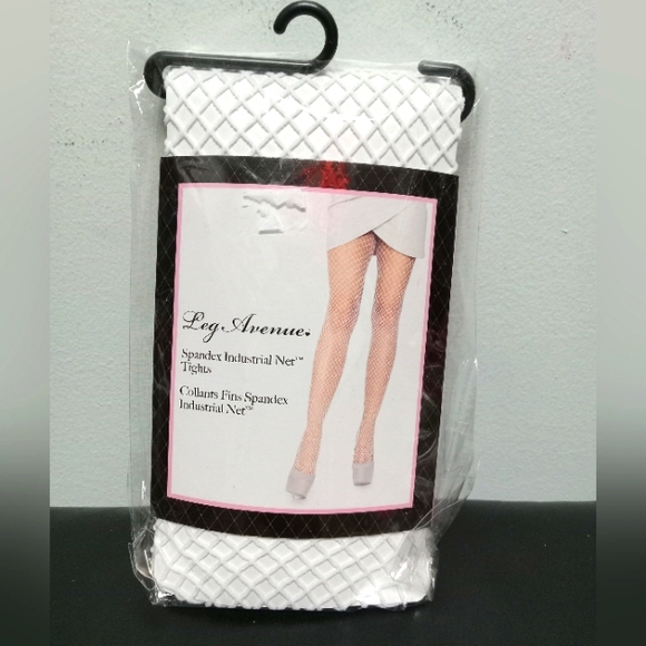 Leg Avenue White Spandex Industrial Net Fishnet Tights - Picture 2 of 3